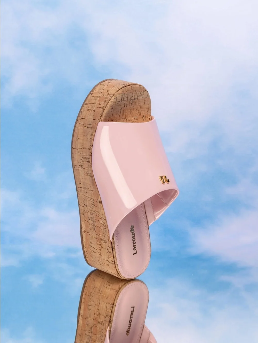 Larroude Charli Mule In Tulip Leather pink brand new size 8.5